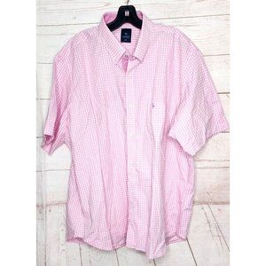 Exclusive Design Tailorbyrd Collection Button Up Shirt Men 2XL Pink Plaid Shirt